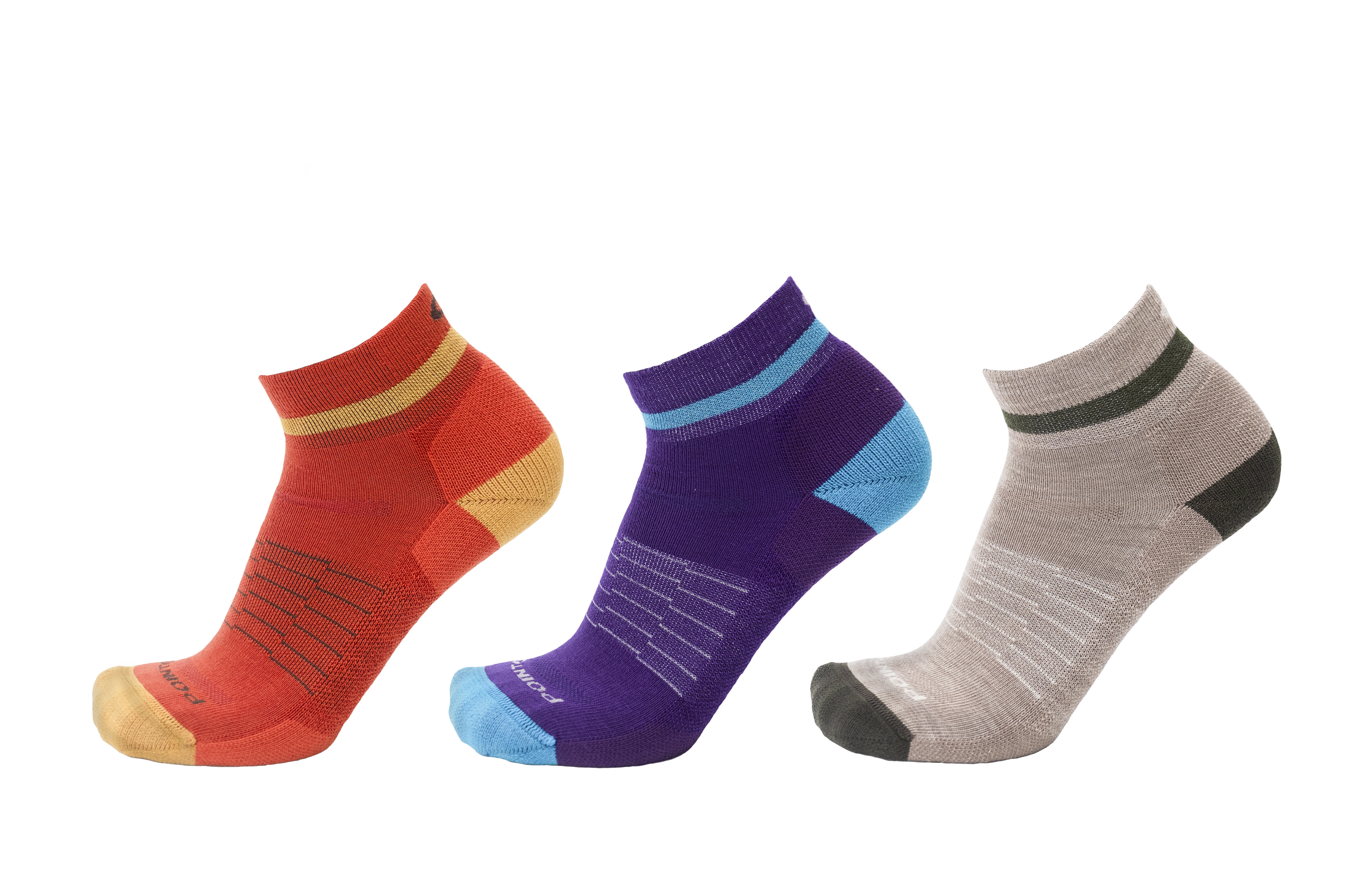 Color Block Extra Light 1/4 Crew 3-Pack : Brick - Imperial - Taupe