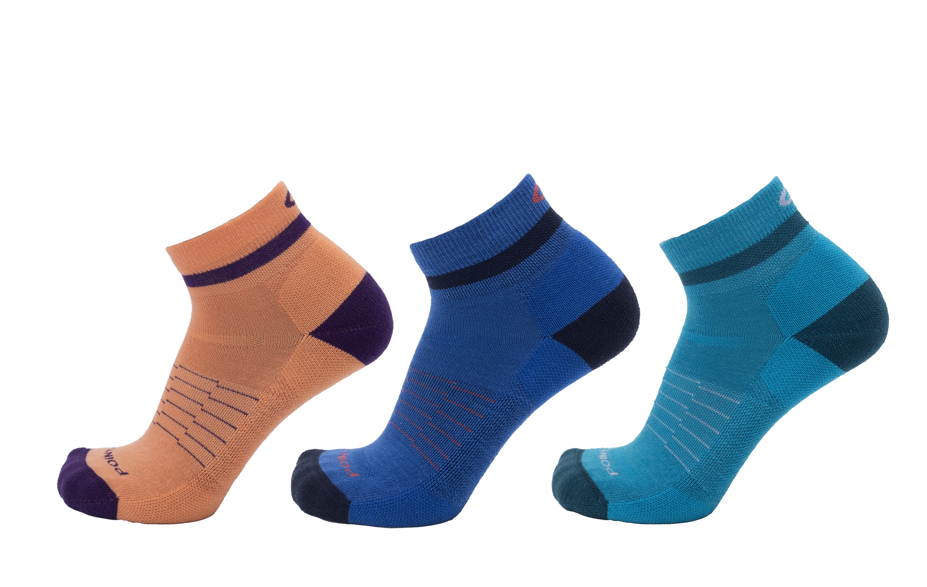 Color Block Extra Light 1/4 Crew 3-Pack : Apricot - Classic Blue - Caribbean