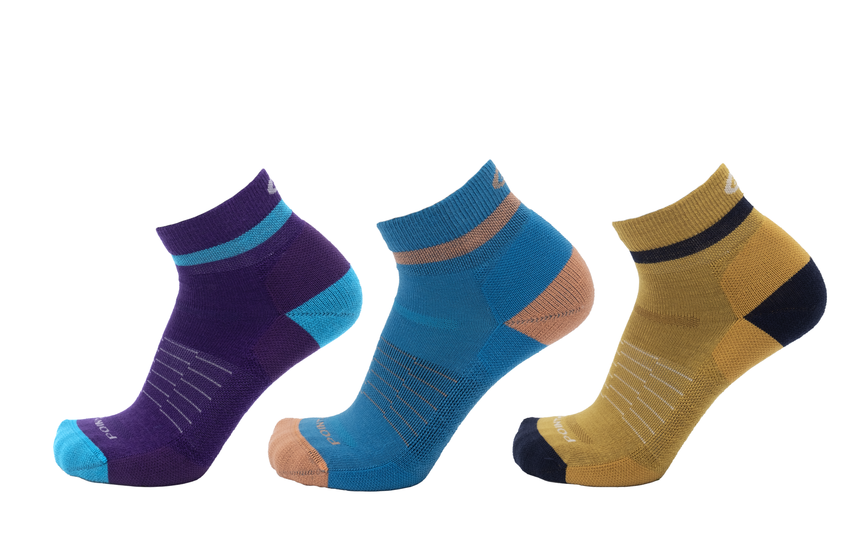 Color Block Extra Light 1/4 Crew 3-Pack : Imperial - Turquoise - Mustard