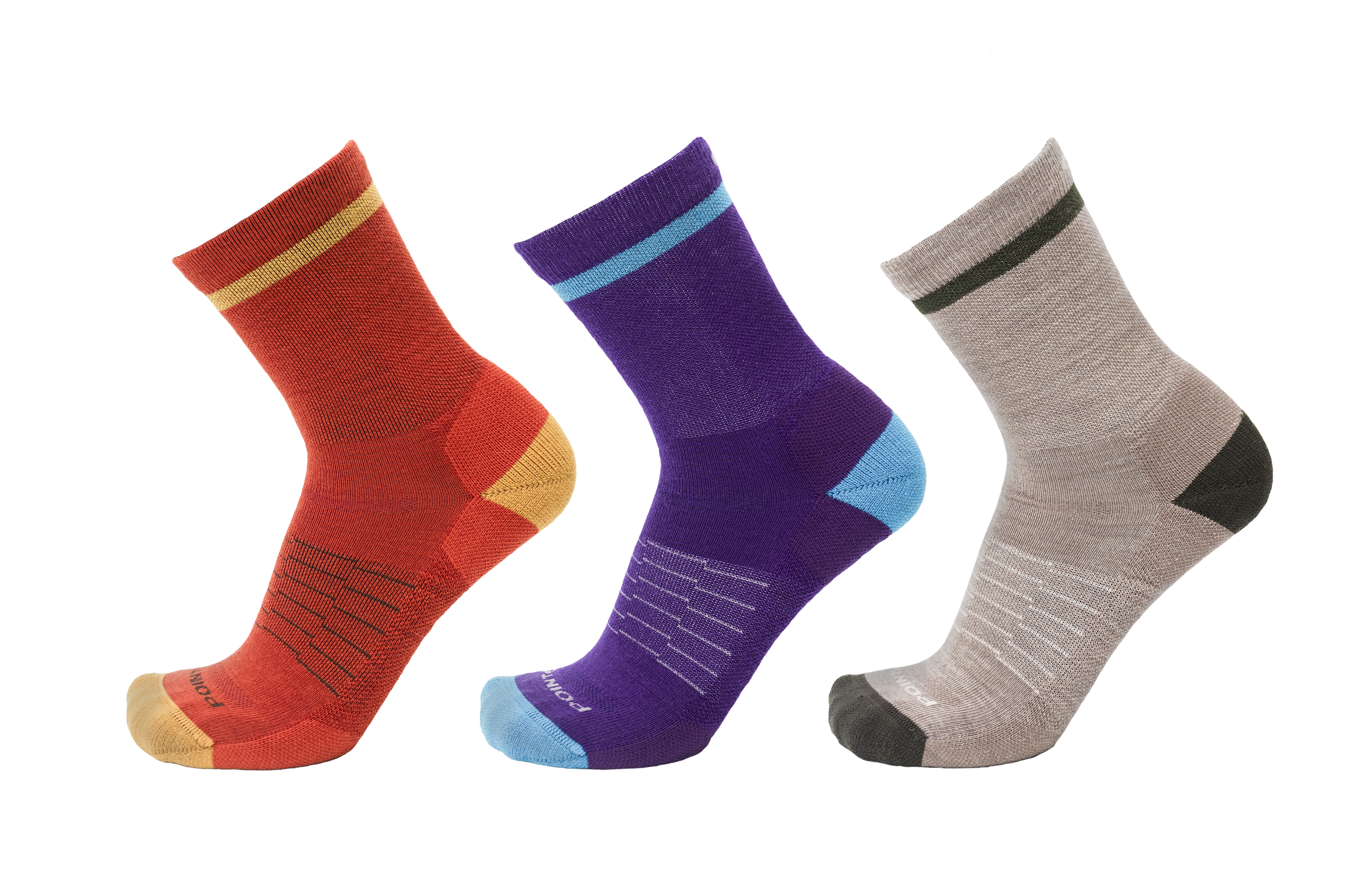 Color Block Extra Light 3/4 Crew 3-Pack : Brick - Imperial - Taupe