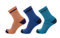 Color Block Extra Light 3/4 Crew 3-Pack  Apricot - Classic Blue - Caribbean